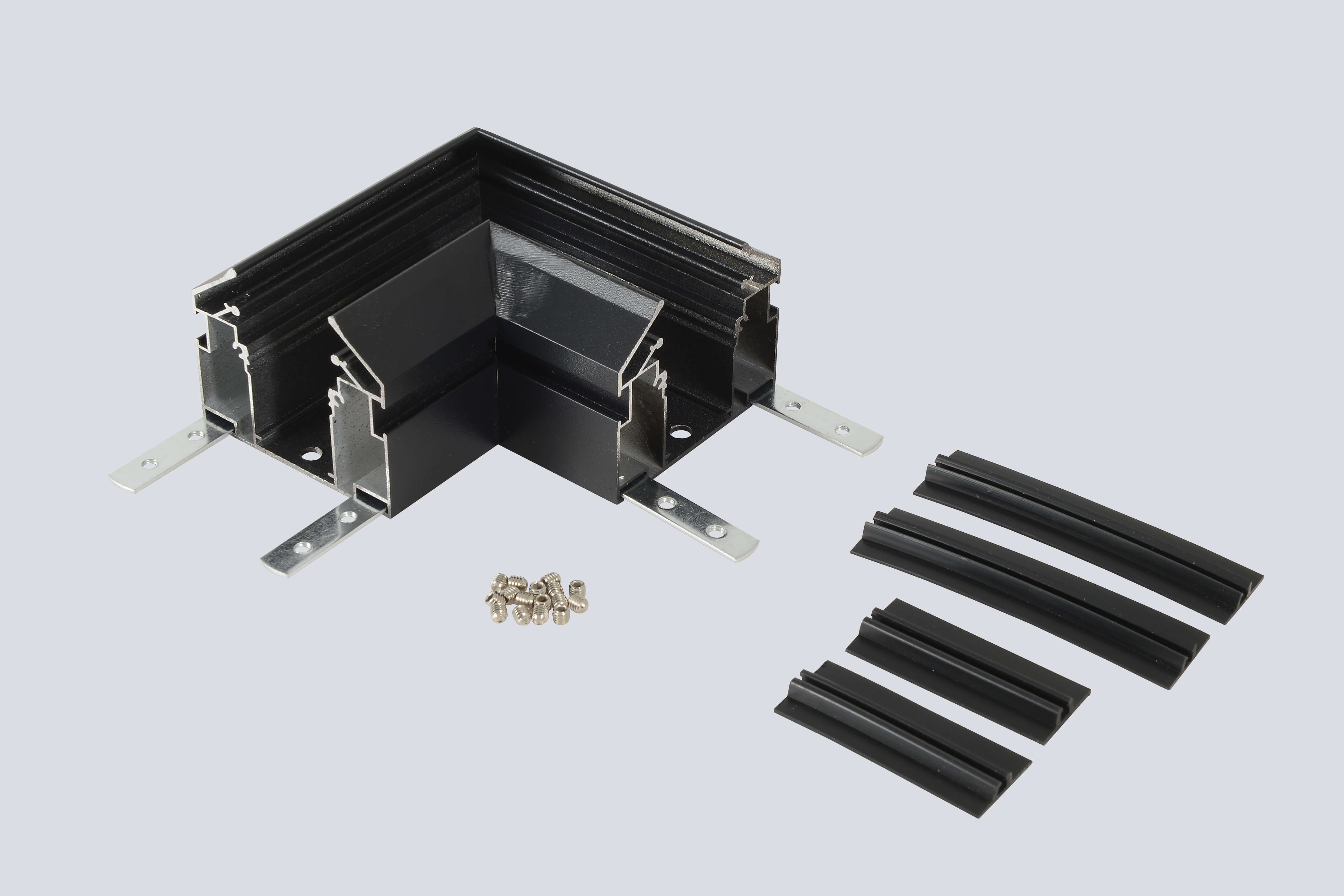 Угол соединительный для встраиваемого трека 220v в натяжной пвх потолок crystal lux clt 0.235 01 bl